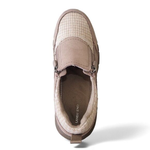 Lands' End All Weather Insulated Suede Moc Shoes Taupe Suede Women's 8B - Picture 9 of 11